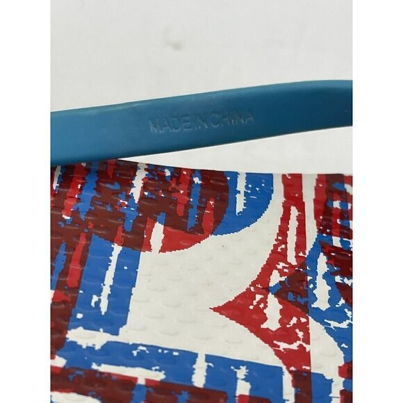 Tory Burch  3D Logo Ivory/Blue/Red Flip Flops Sandals Rubber Size 6 US - Picture 10 of 10